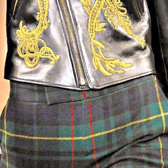 Ralph Lauren Fall ‘12 Green Plaid Fringe Trim Wool Trouser - Picture 1 of 16
